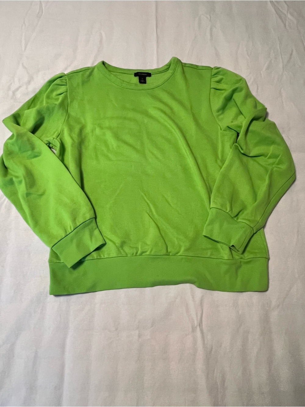 Halogen Lime Green Puff Sleeve Sweatshirt Size M